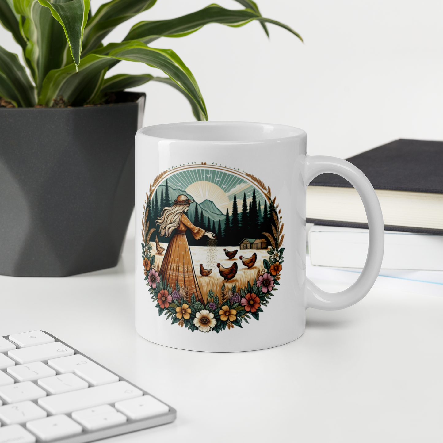 Good Morning Ladies Coffee Mug - Chicken Theme Coffee Mug