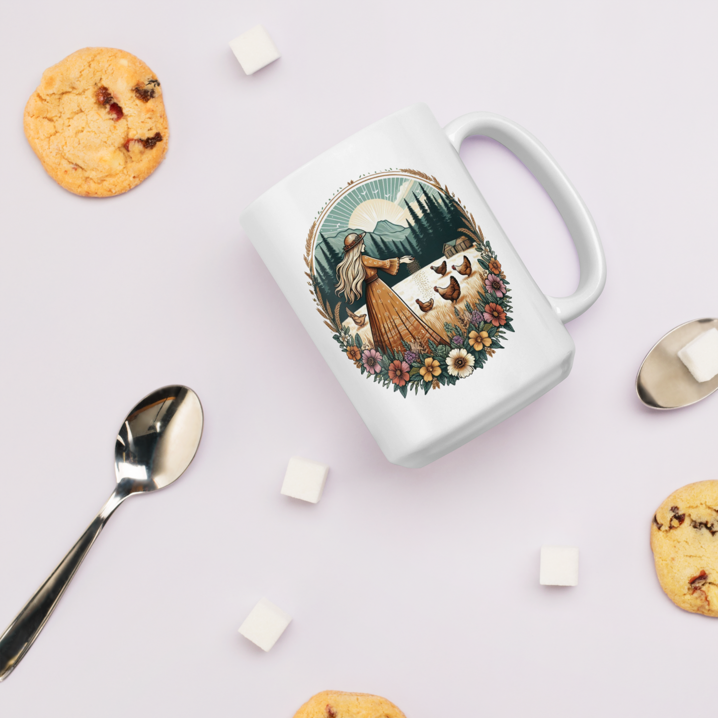Good Morning Ladies Coffee Mug - Chicken Theme Coffee Mug