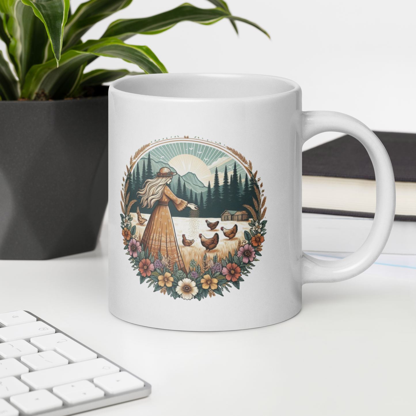 Good Morning Ladies Coffee Mug - Chicken Theme Coffee Mug