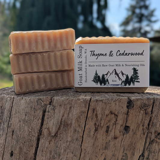 Goat Milk Soap 4 Pack - Thyme & Cedarwood