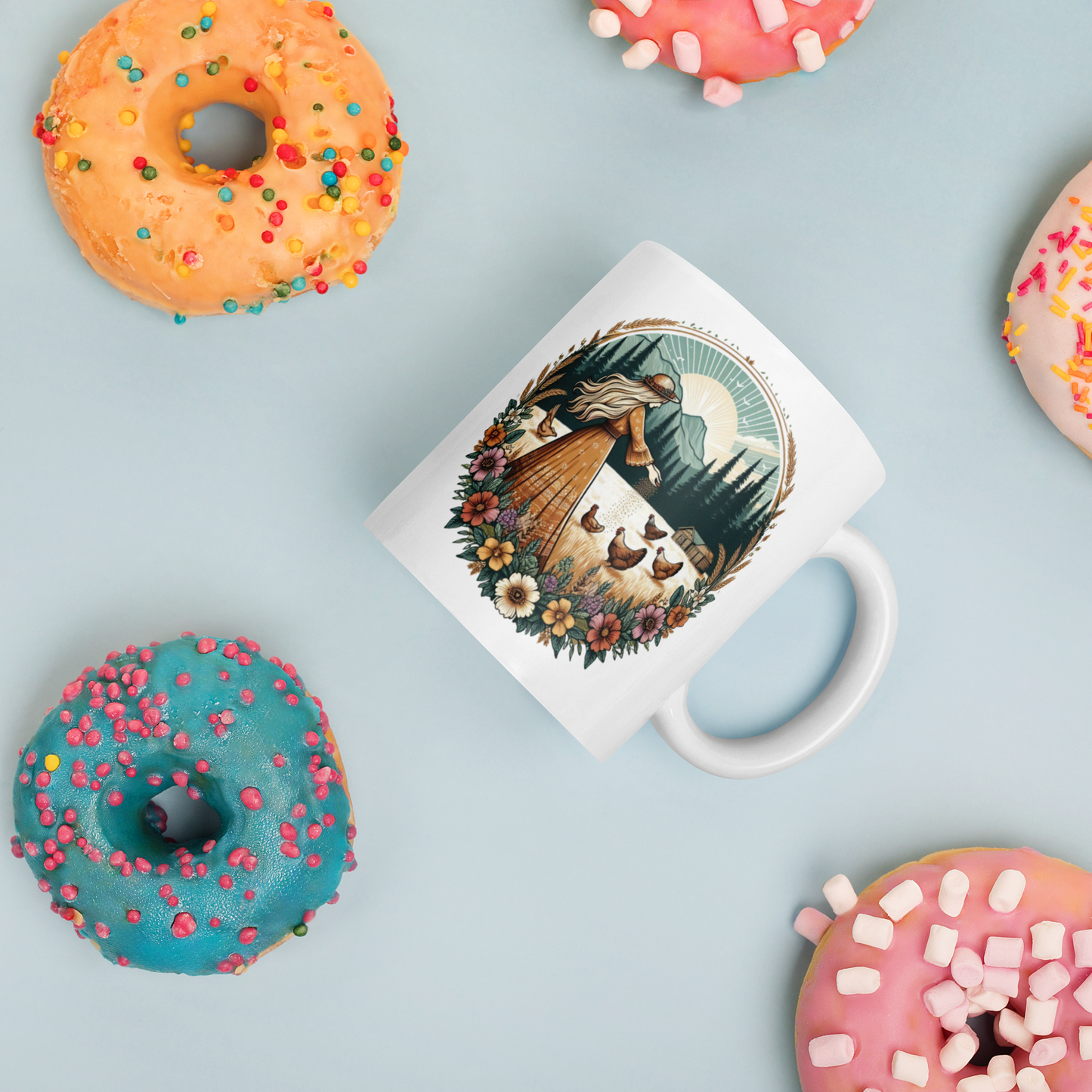 Good Morning Ladies Coffee Mug - Chicken Theme Coffee Mug